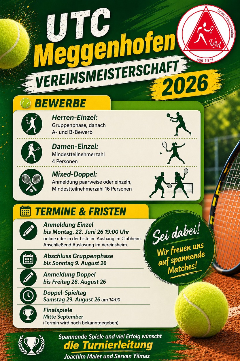 Es geht wieder los: Vereinsmeisterschaft 2026